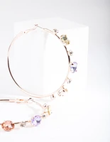 Rose Gold Jewelled Hoop Earrings