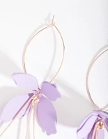 Lilac Flower Drop Earrings