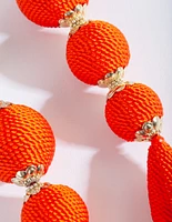 Orange Thread Drop Earrings