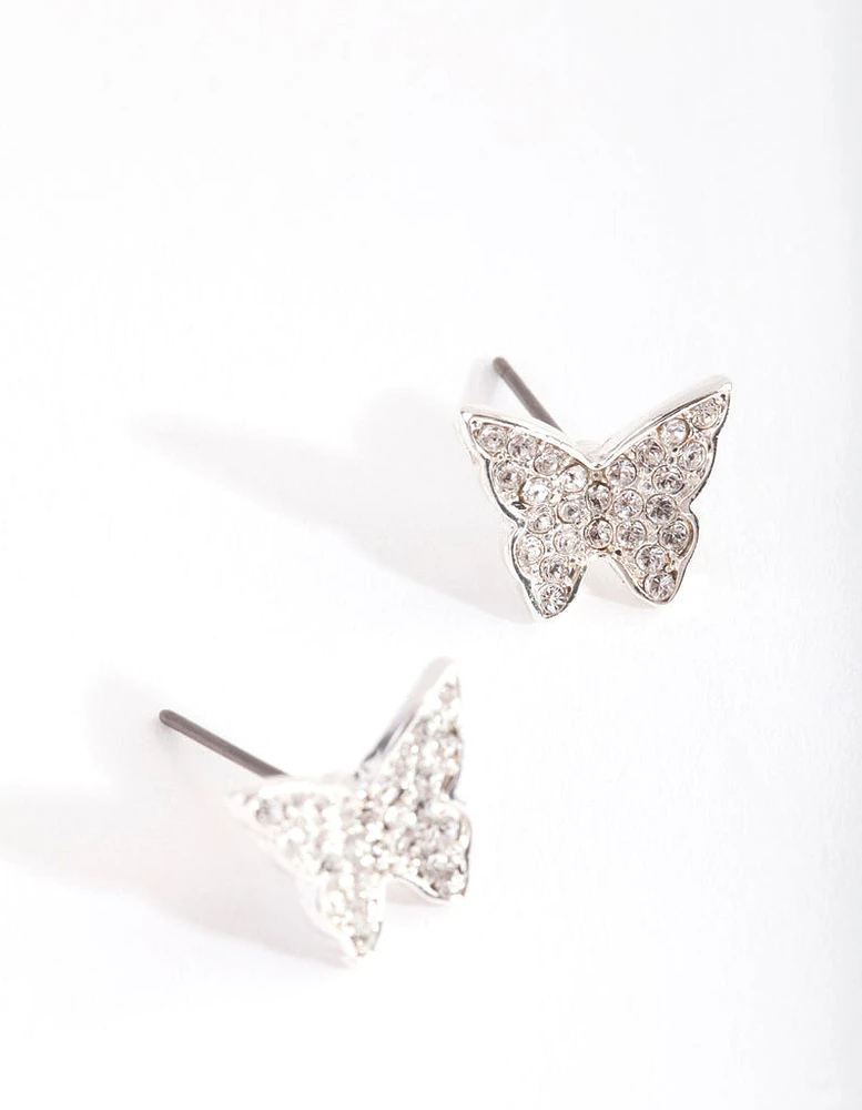 Silver Butterfly Earring