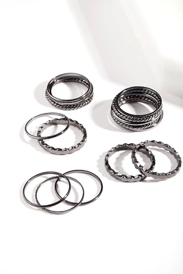 Gunmetal Fine Band Ring 16-Pack