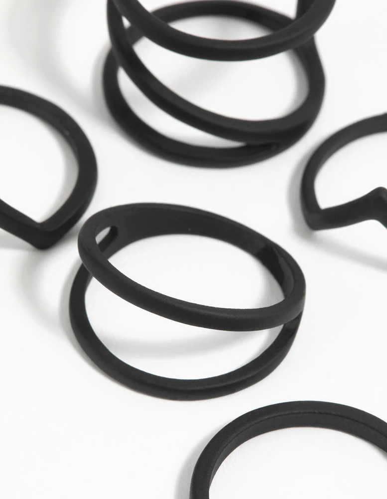 Black Zig Zag Ring 5-Pack