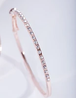 Rose Gold Small Diamond Hoop Earrings