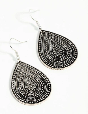 Antique Silver Teardrop Earrings