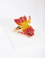 Gold Diamante Goldfish Ring