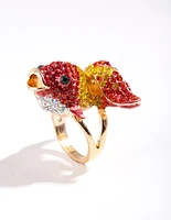 Gold Diamante Goldfish Ring