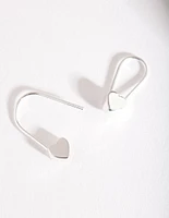 Silver Solid Heart Drop Earring