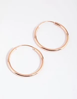 Rose Gold Plated Sterling Silver 25mm Thick Hoop Earrings