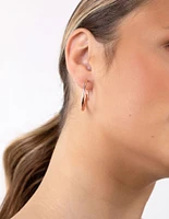 Rose Gold Plated Sterling Silver 25mm Thick Hoop Earrings