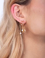 Gold Plated Charm Hoop Earring Pack