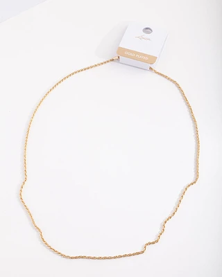 Gold Plated 60cm Rope Chain Necklace