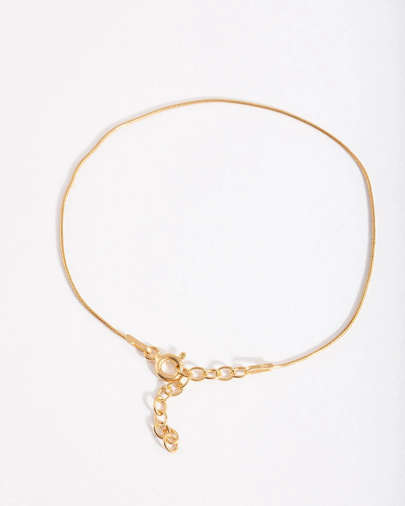 Gold Plated Sterling Silver Snake Chain Bracelet