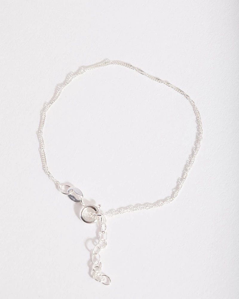 Sterling Silver Singapore Chain Bracelet