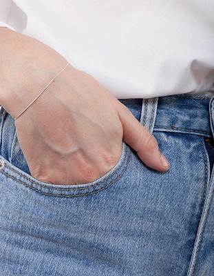 Sterling Silver Fine Snake Chain Bracelet