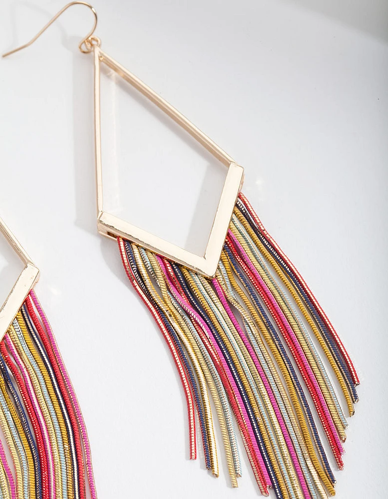 Gold Rainbow Snake Chain Earrings