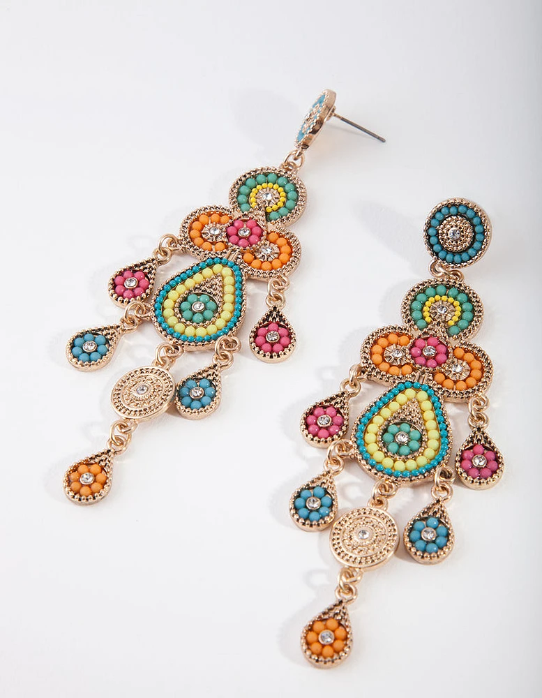 Gold Bug Seed Bead Set Earrings