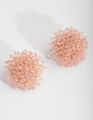 Blush Faceted Flower Earrings