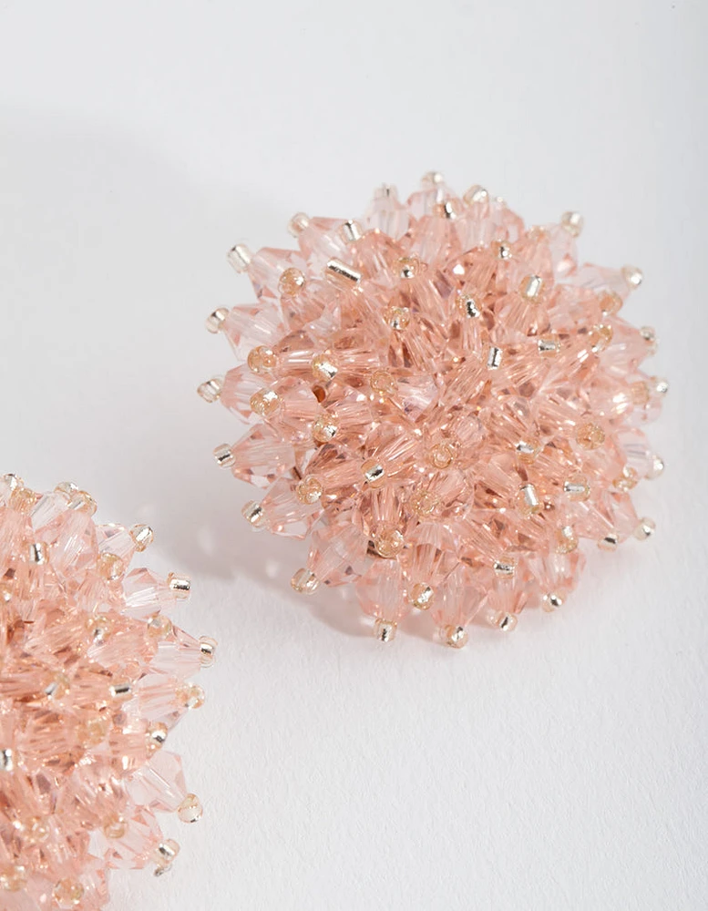 Blush Faceted Flower Earrings