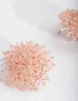 Blush Faceted Flower Earrings