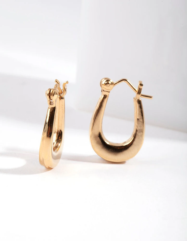 Gold Plated Sterling Silver Oval Hoop Earrings