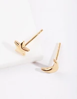 Gold Plated Sterling Silver Celestial Mismatch Earrings