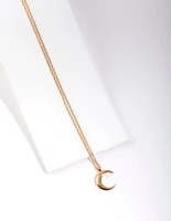 Gold Plated Sterling Silver Crescent Moon Necklace