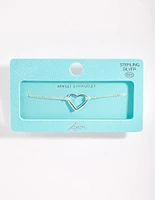 Sterling Silver Open Heart Bracelet