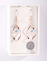 Rose Gold Diamond Simulant Crystal Earrings