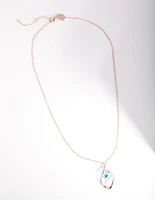 Rose Gold Diamond Simulant Drop Twist Necklace