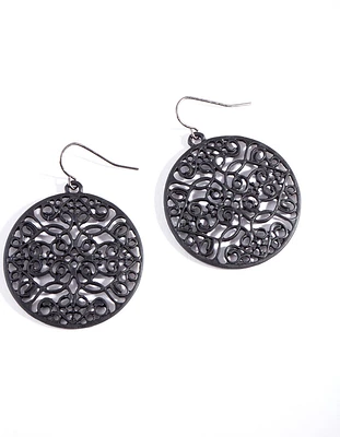 Black Filigree Garden Earrings