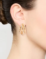 Gold Triple Polished Earrings