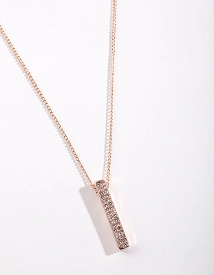 Rose Gold Geo Rectangle Necklace