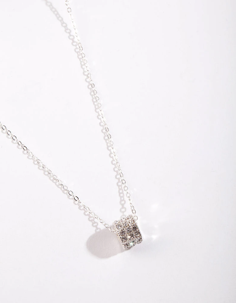 Silver Diamante Ring Necklace