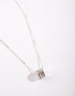 Silver Diamante Ring Necklace