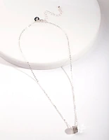 Silver Diamante Ring Necklace