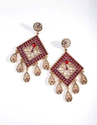 Red Statement Earrings