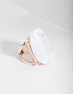 Rose Gold White Cocktail Ring