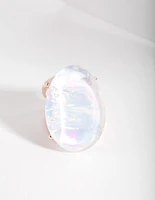 Rose Gold White Cocktail Ring