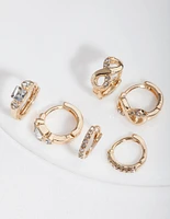 Gold Huggie Hoop Earring Stack Pack