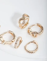 Gold Huggie Hoop Earring Stack Pack