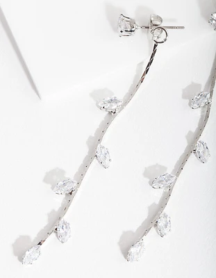 Cubic Zirconia Floral String Earrings