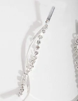 Silver Chain Twist Earrings