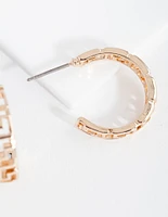 Gold Key Hoop Earrings