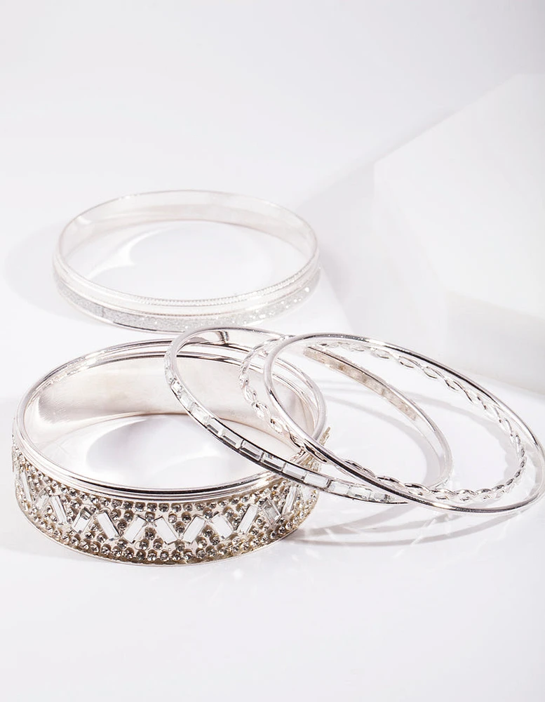 Silver Glitter Bracelet 7-Pack