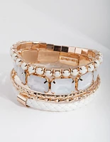 Pearl Stretch Mixed Bangle 5-Pack