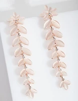 Rose Gold Cats Eye Petal Earrings