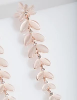 Rose Gold Cats Eye Petal Earrings