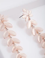 Rose Gold Cats Eye Petal Earrings