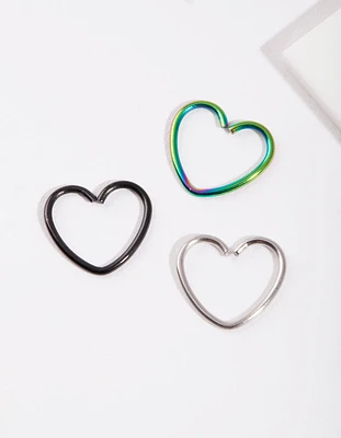 Mixed Metal Heart Earring Pack