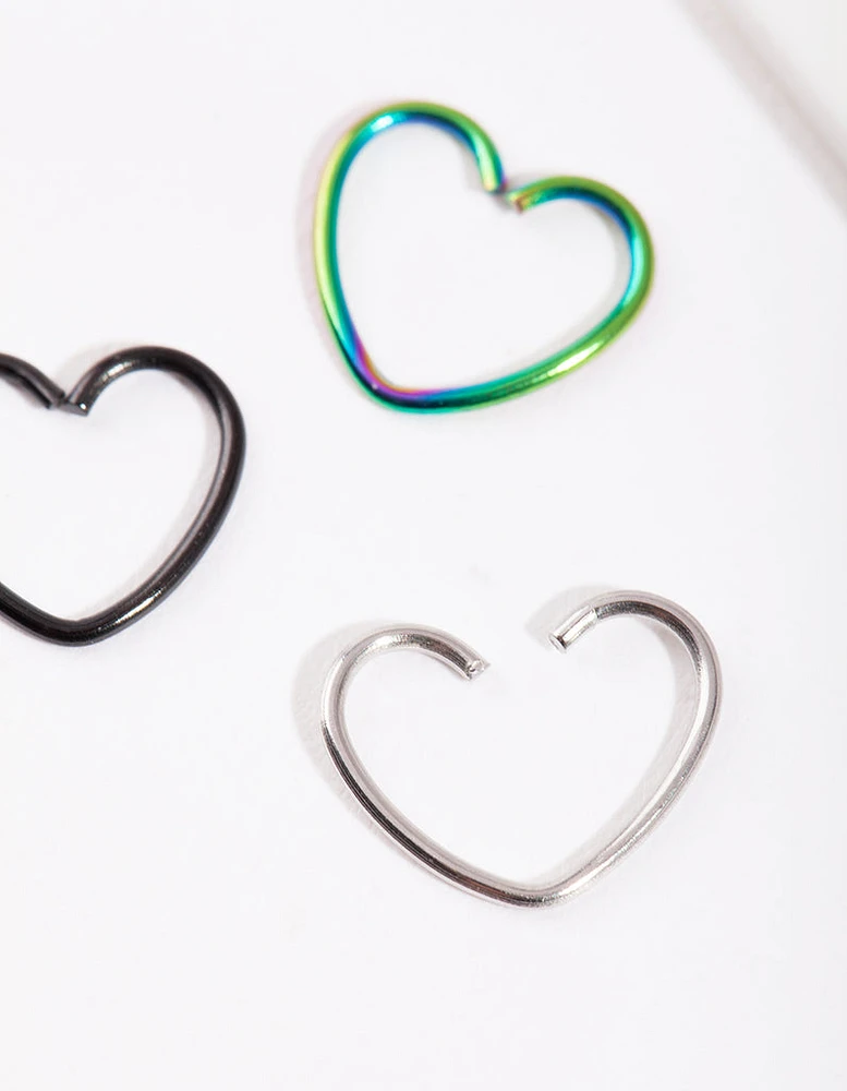 Mixed Metal Heart Earring Pack